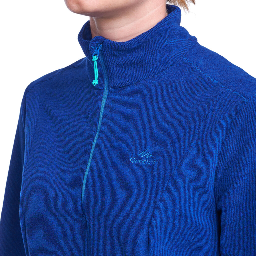 MH100 Women's Mountain Hiking Fleece - Turquoise Stripe