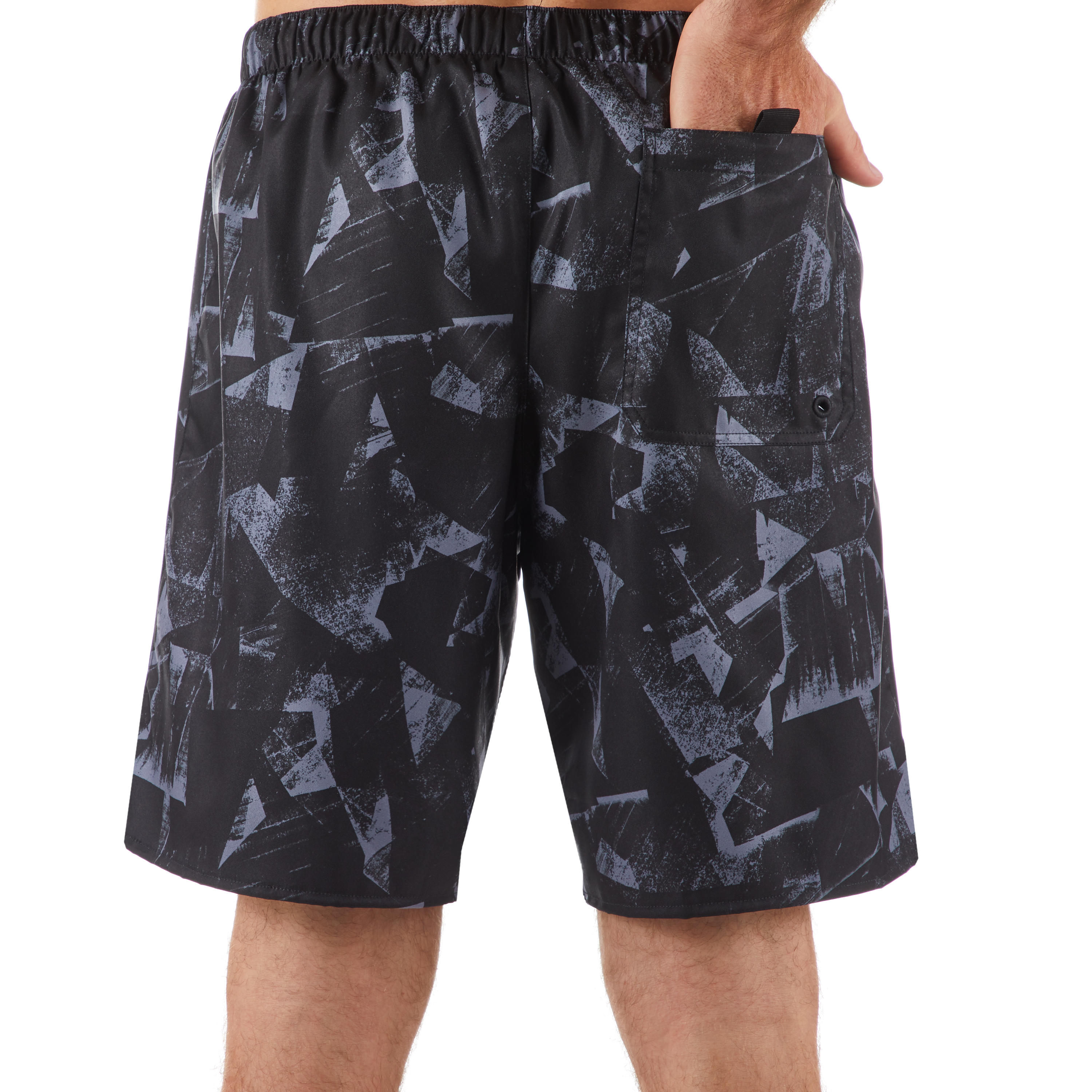 

Mens Surfing Boardshorts Standard 100 - Papercut Black