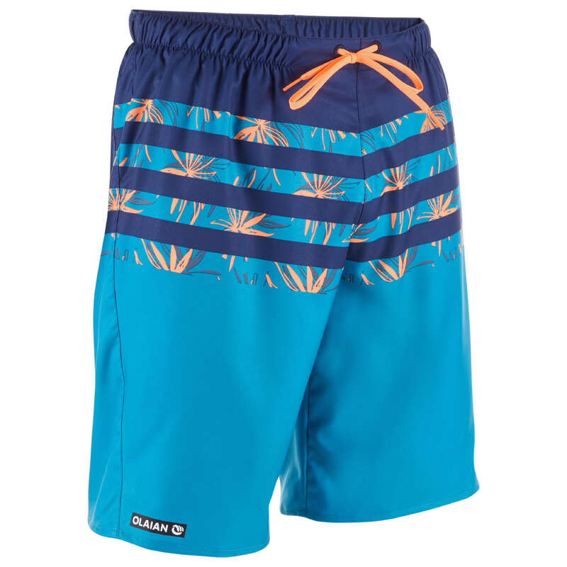 MEN'S BEGINNER BOARDSHORTS Swimwear and Beachwear - BS 100S - Flostripe Blue OLAIAN - Swimwear and Beachwear