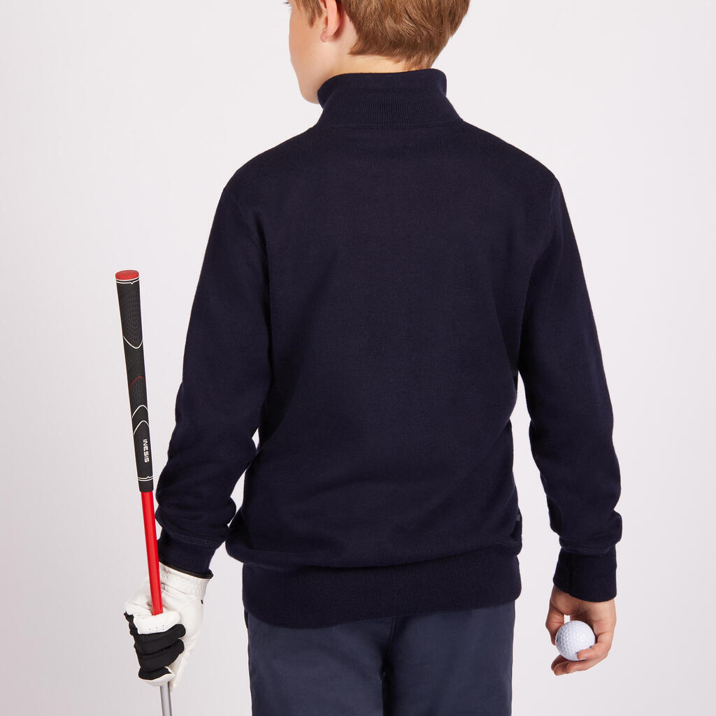 NAVY BLUE KIDS' WINDPROOF GOLF PULLOVER