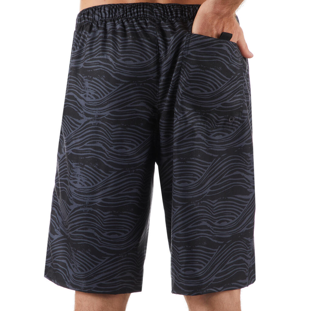 100 Long Surfing Boardshorts - Fake Stamp Black