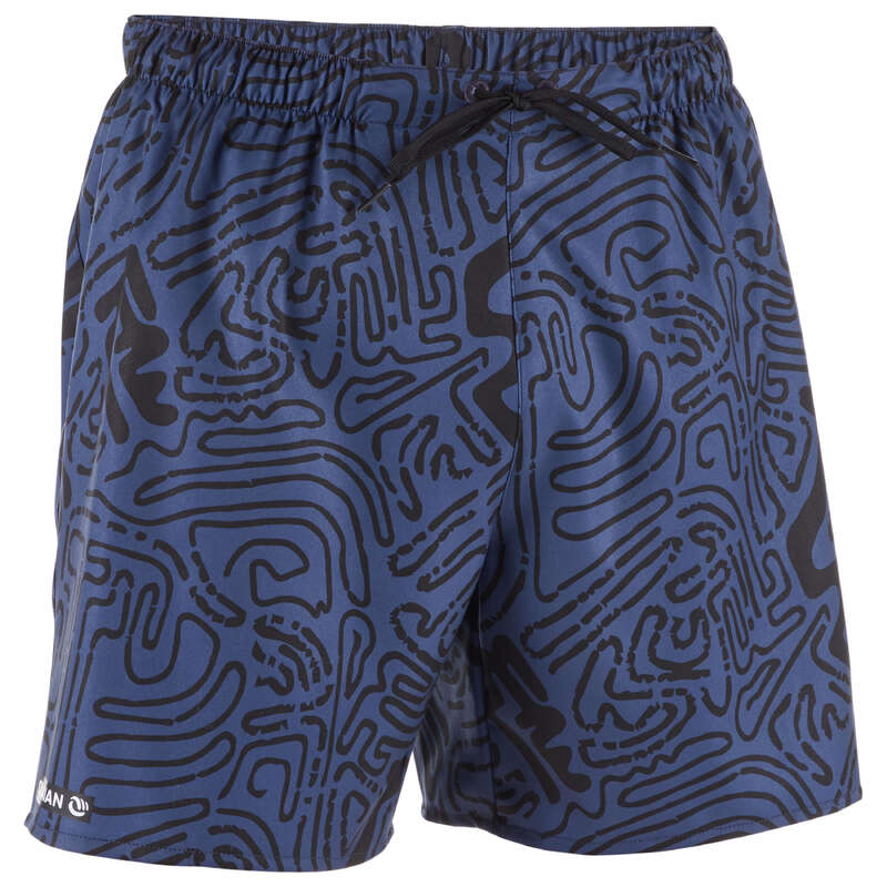 MEN'S BEGINNER BOARDSHORTS Swimwear and Beachwear - BBS 100 - Labyrinth Black OLAIAN - Swimwear and Beachwear