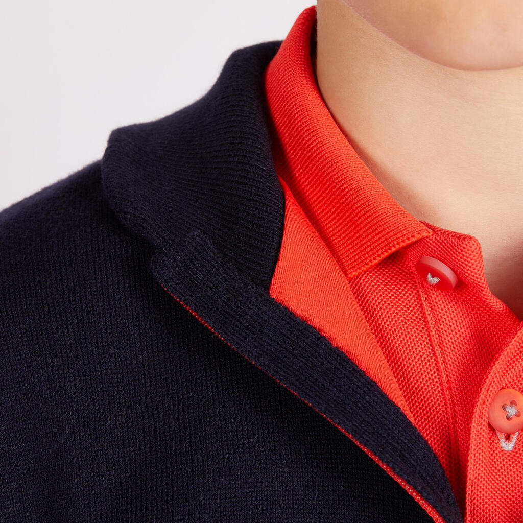 NAVY BLUE KIDS' WINDPROOF GOLF PULLOVER