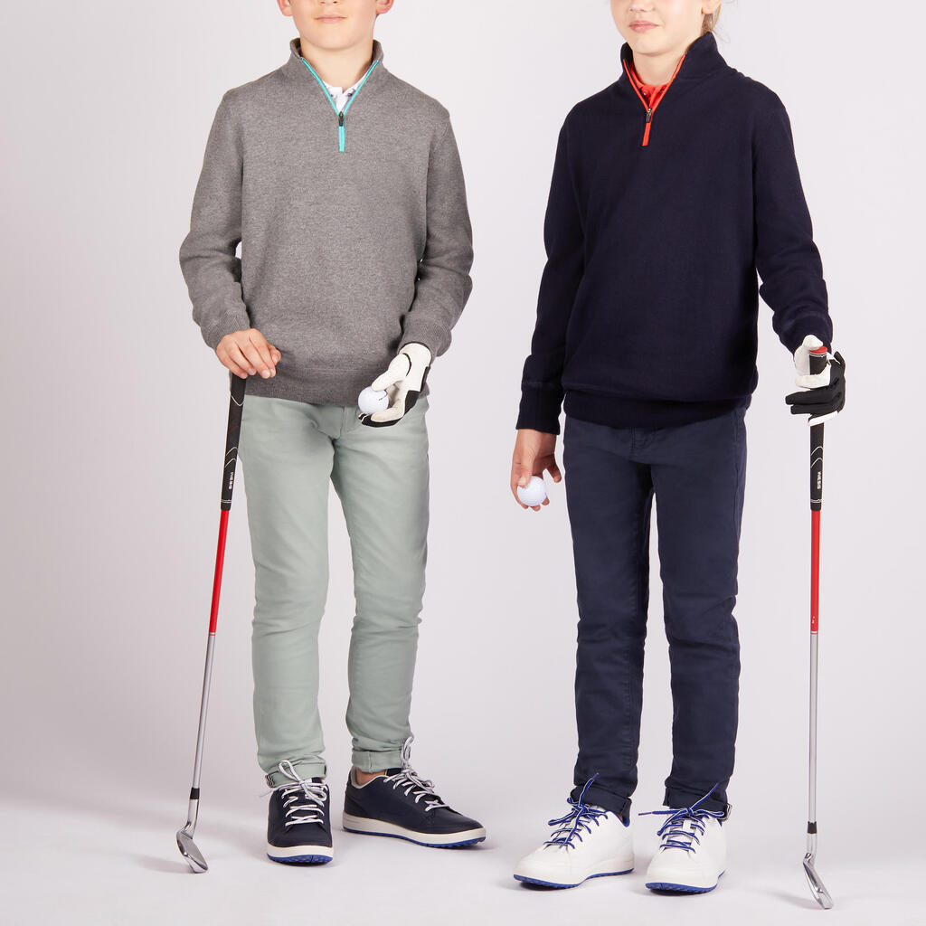 NAVY BLUE KIDS' WINDPROOF GOLF PULLOVER