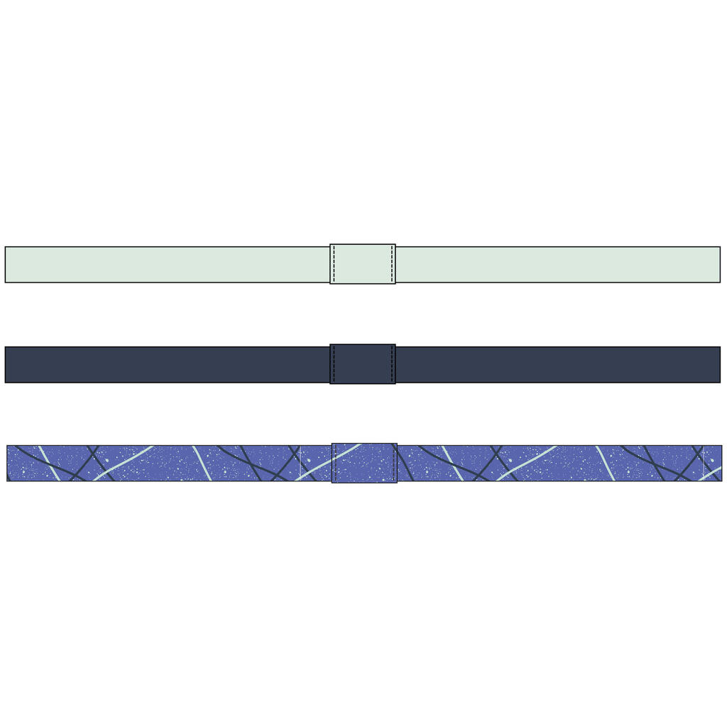 S900 Girls' Gym Tri-Pack Headbands - Light Blue/Navy/Blue