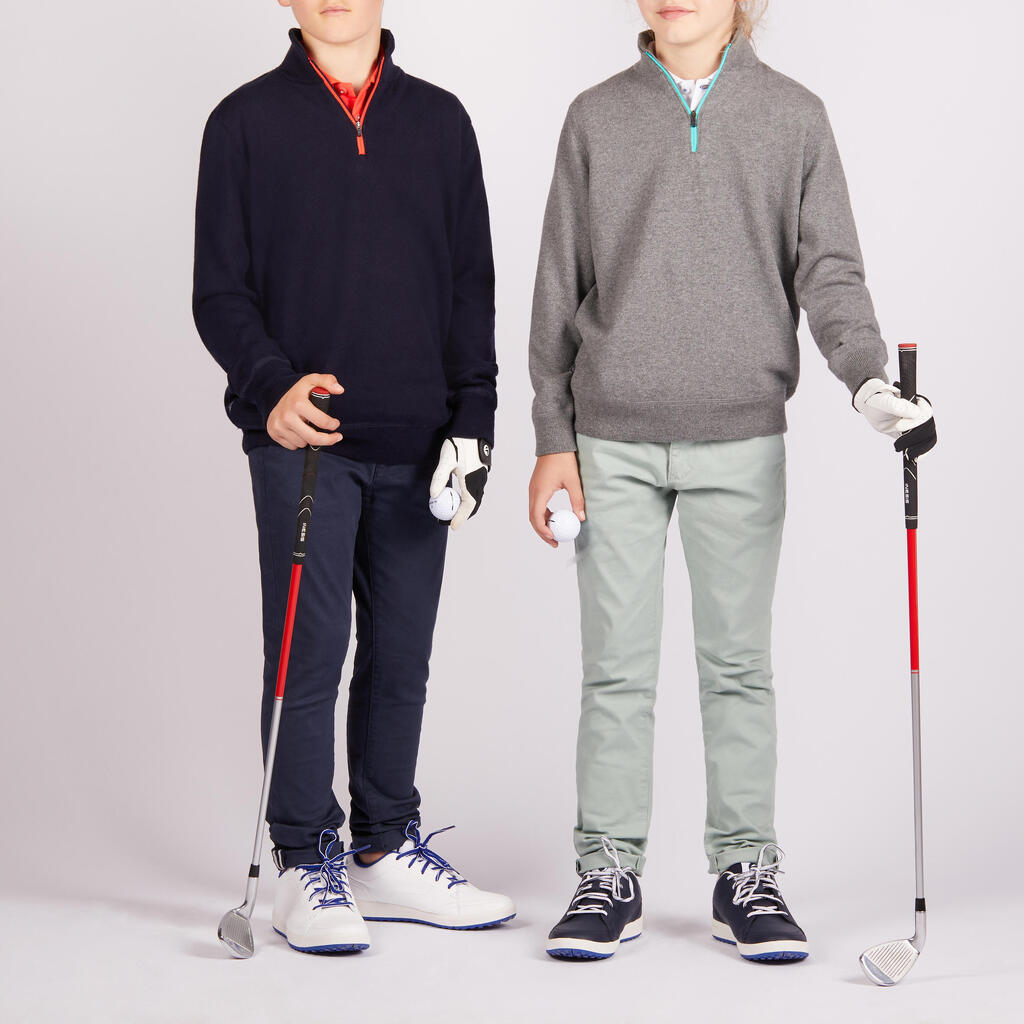 NAVY BLUE KIDS' WINDPROOF GOLF PULLOVER