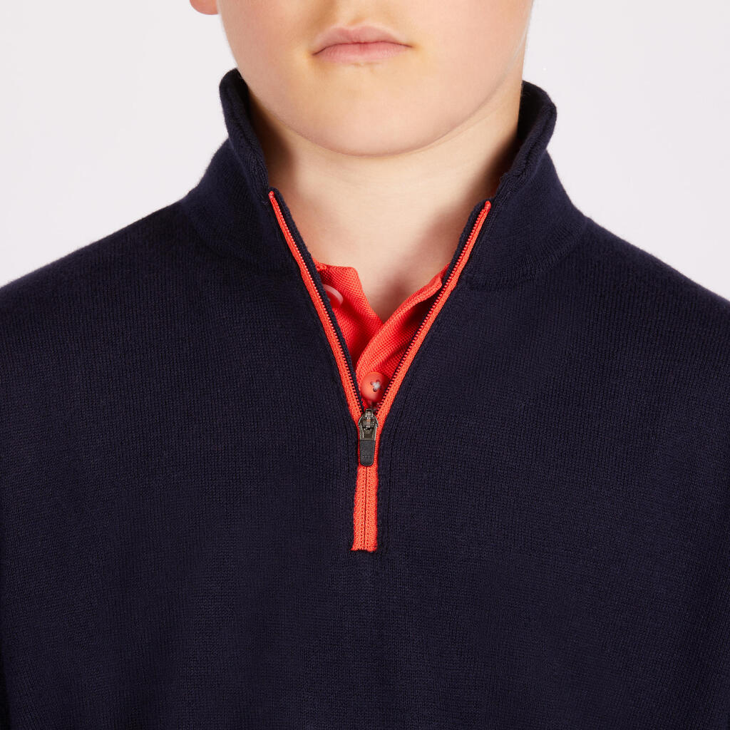 NAVY BLUE KIDS' WINDPROOF GOLF PULLOVER