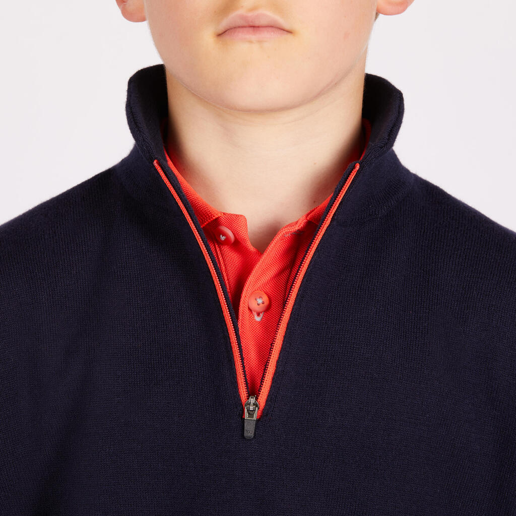 NAVY BLUE KIDS' WINDPROOF GOLF PULLOVER
