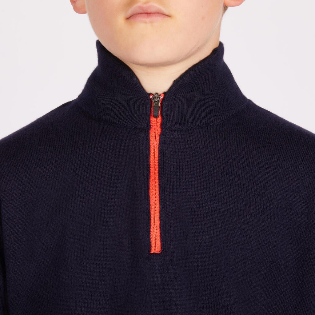 NAVY BLUE KIDS' WINDPROOF GOLF PULLOVER