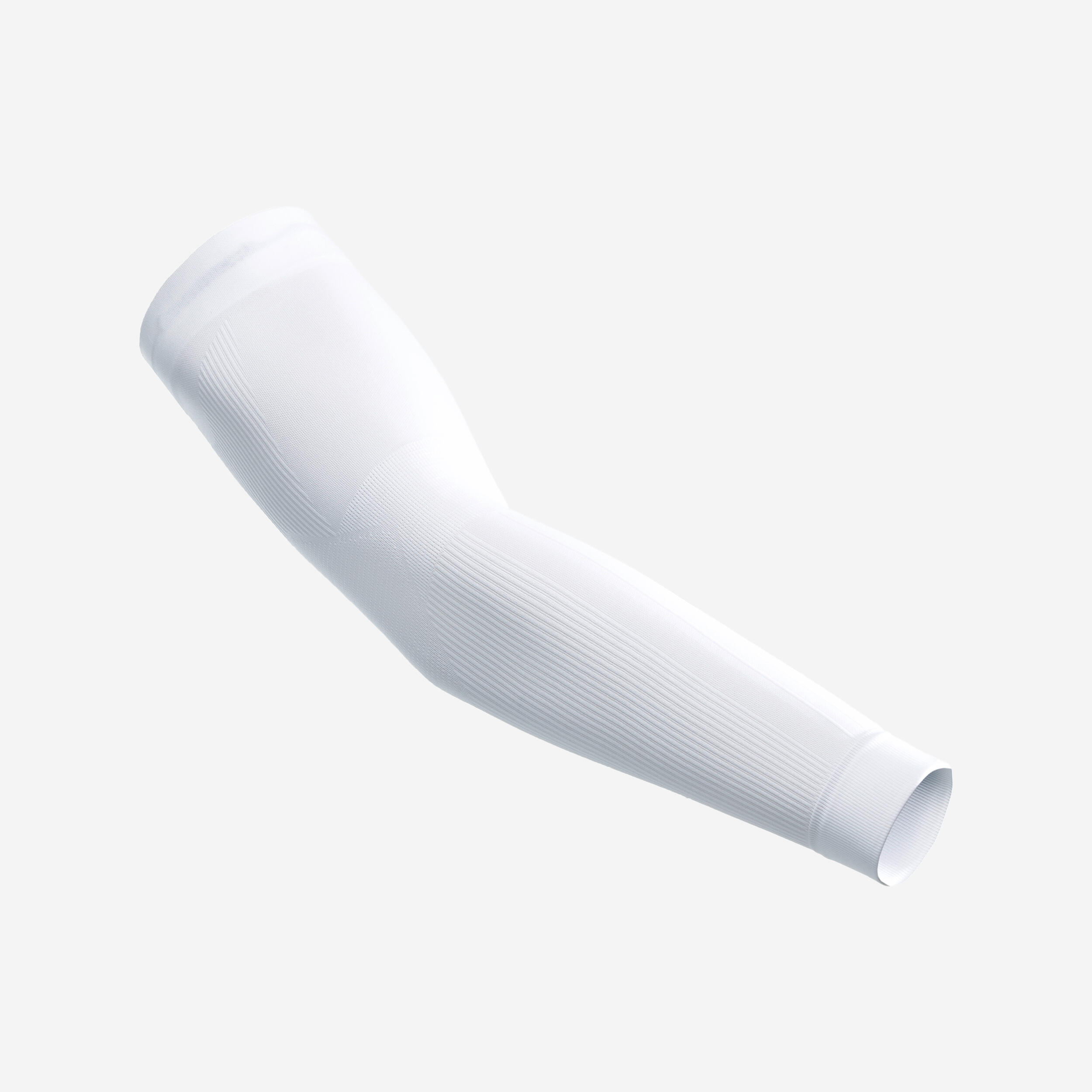 Pre-Shaped Cool Weather Arm Warmers - White 1/1