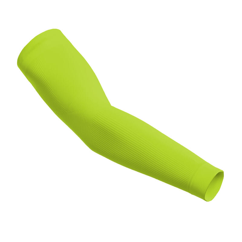 MANCHETTES VÉLO ROUTE TEMPS FRAIS PRÉFORMÉE BTWIN JAUNE FLUO