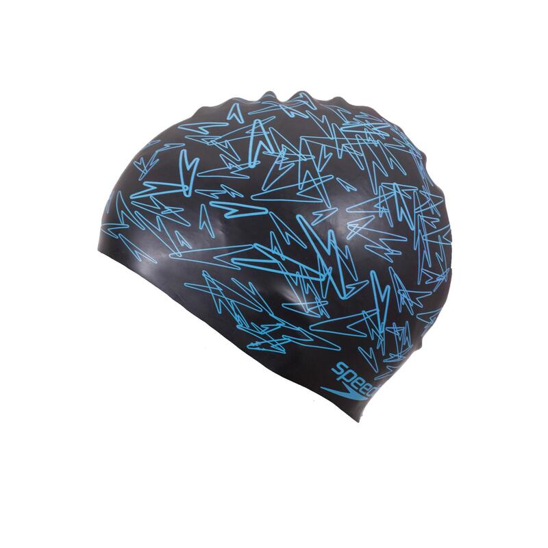Touca de natação em silicone REVERSÍVEL preto azul Speedo