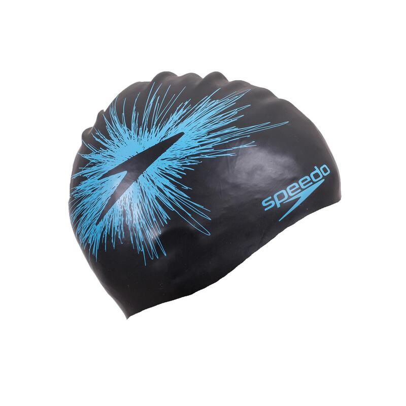 Cuffia nuoto silicone REVERSIBLE nero-azzurro