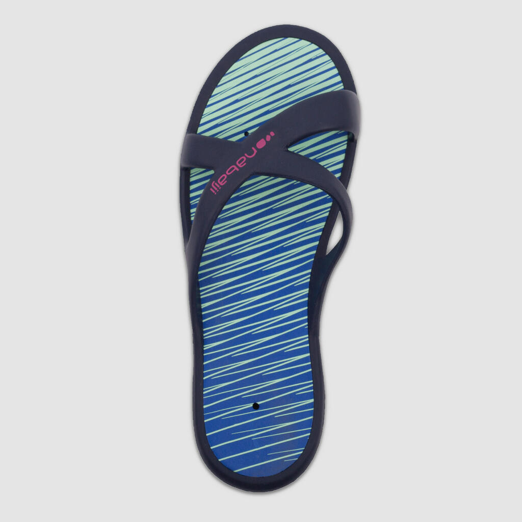 Sandales De Piscine Femme - Slap 500 -Ondu Bleue