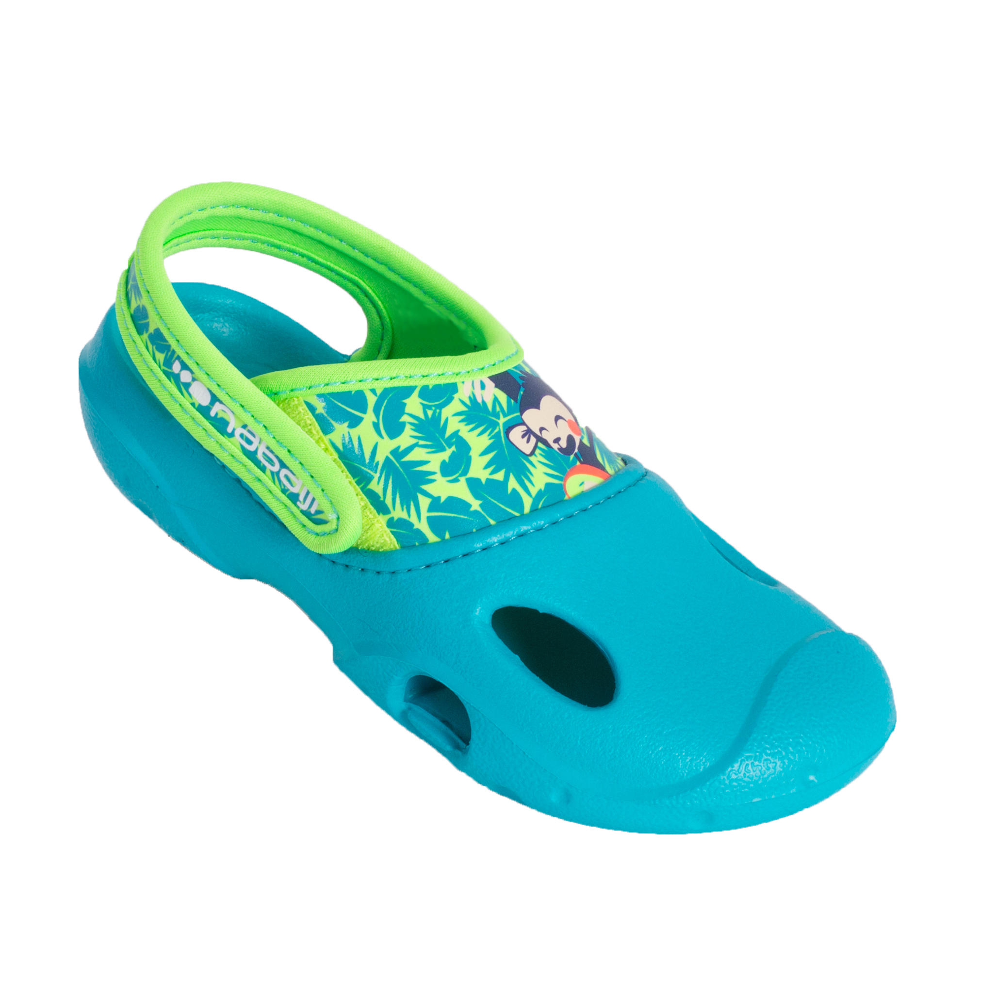 Crocs Decathlon Swimming Slippers Kids Pool Clogs CLOG 500 Blue Tiger