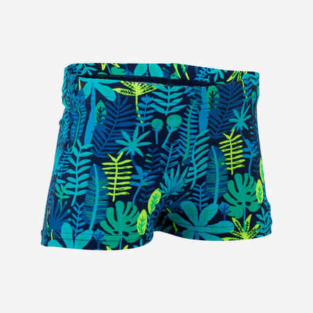 Blue baby boy's Jungle print swim boxers