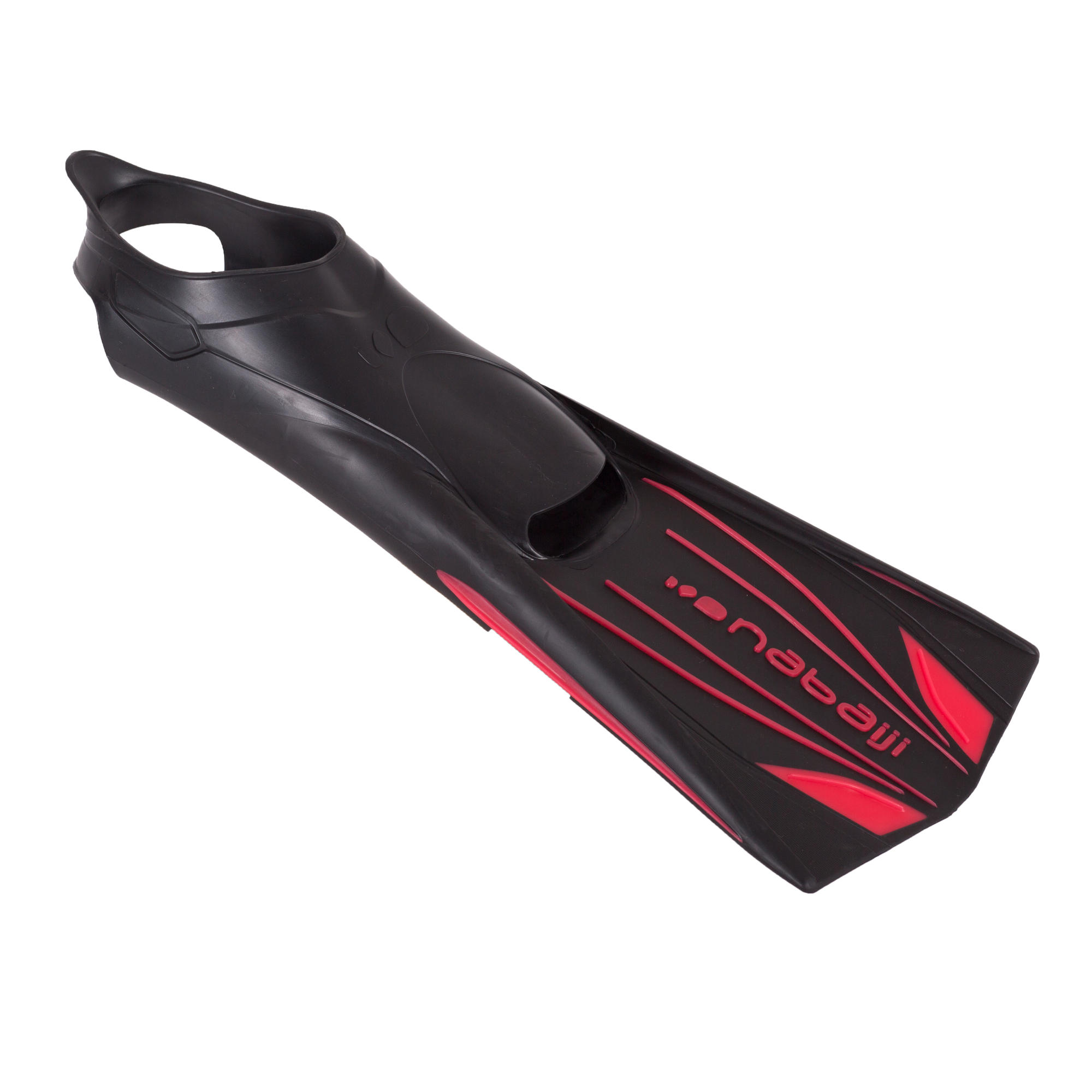 Topfins 900 Rigid Long Swimming Fins Black Red Nabaiji