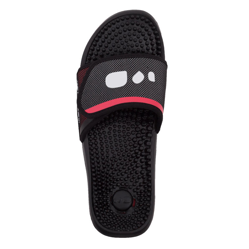 Men's Pool Sandals Slap 900 Studded Black Red Decathlon