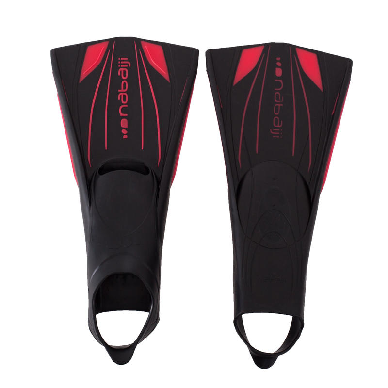 PALMES LONGUES RIGIDES NATATION TOP FINS 900 NOIR ROUGE PALMES LONGUES RIGIDES NATATION TOP FINS 900 NOIR ROUGE