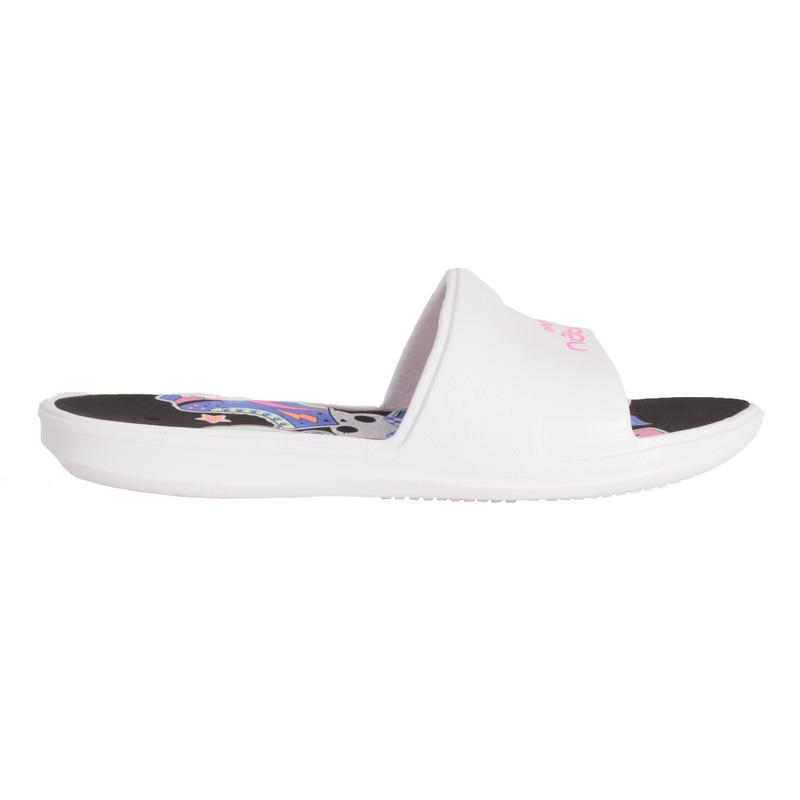 Sandale De Piscine Enfant Slap 500 Derby Blanc Noir Nabaiji