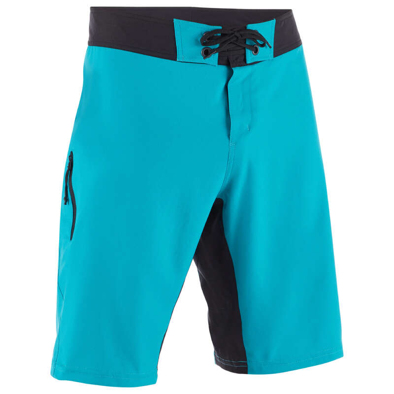 MEN'S INTERMEDIATE BOARDSHORTS Swimming - SBS 500 - Plain Turquoise OLAIAN - Swimwear