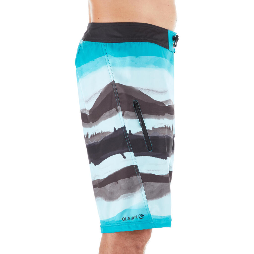 500 Long Surfing Boardshorts - Paint Block Frozen