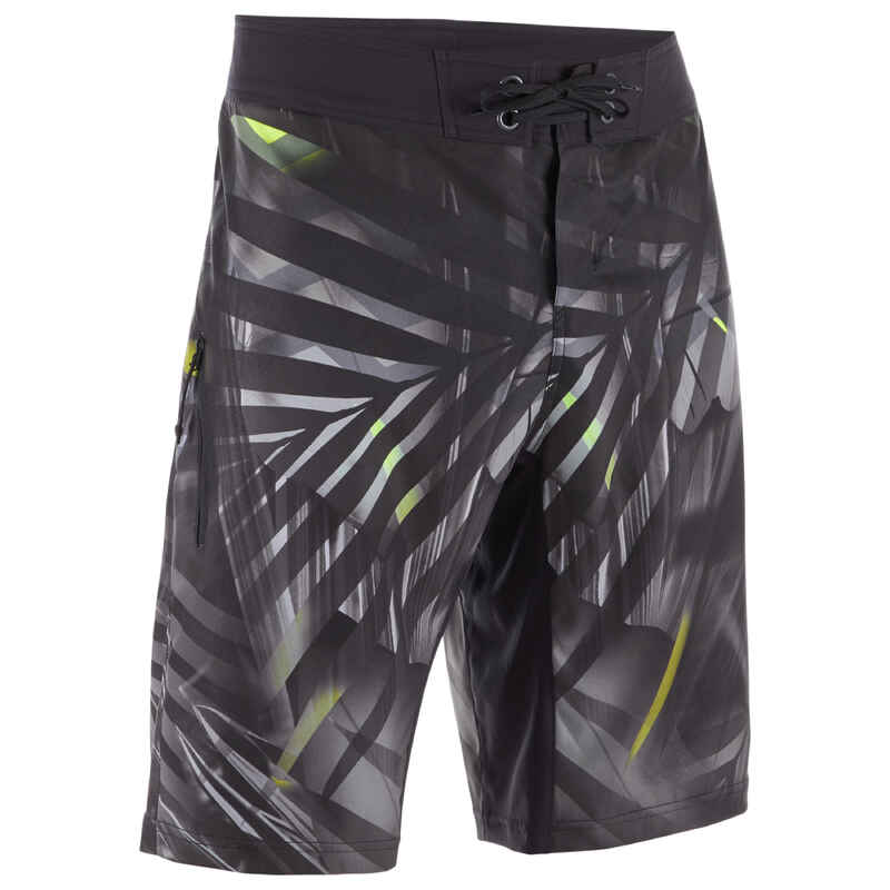 Boardshorts Surfen Herren lang 500 Jungle grau/schwarz Boardshorts Surfen Herren lang 500 Jungle grau/schwarz