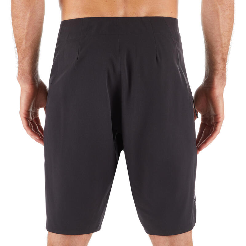 Bañador Hombre Surf Olaian 900 Pure Black Largo 20"