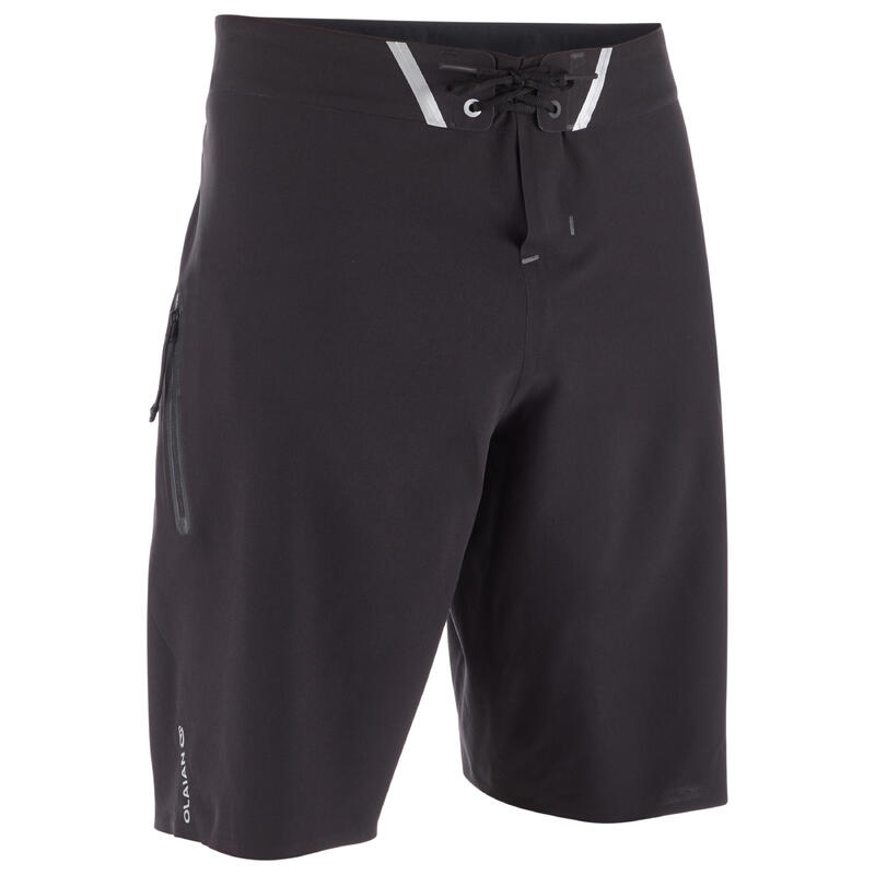 Bañador Hombre Surf Olaian 900 Pure Black Largo 20"