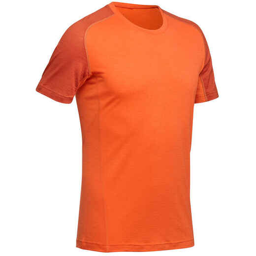 
      Men's Mountain Trekking Short-Sleeved T-Shirt Trek 500 Merino - orange
  