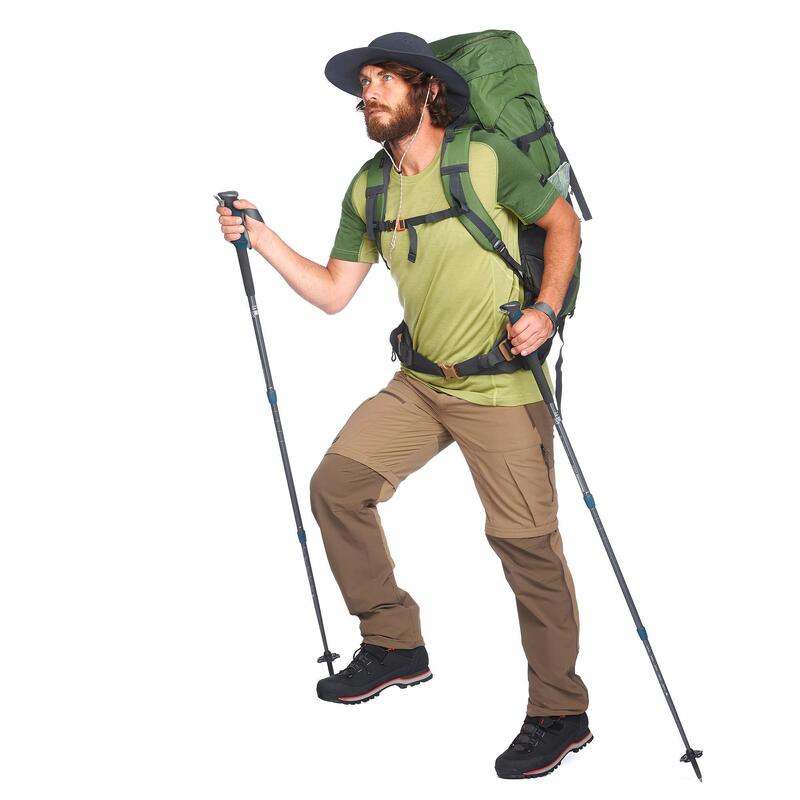 Pánské turistické kalhoty 2v1 TREK 500 hnědé