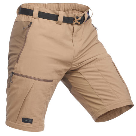 Pantalon modulable de trek montagne - TREK 500 marron homme