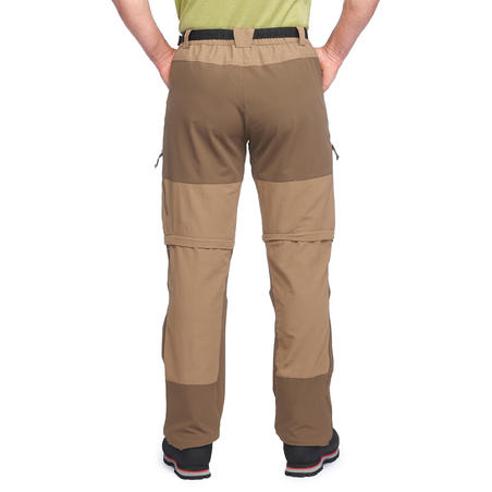 Pantalon modulable de trek montagne - TREK 500 marron homme