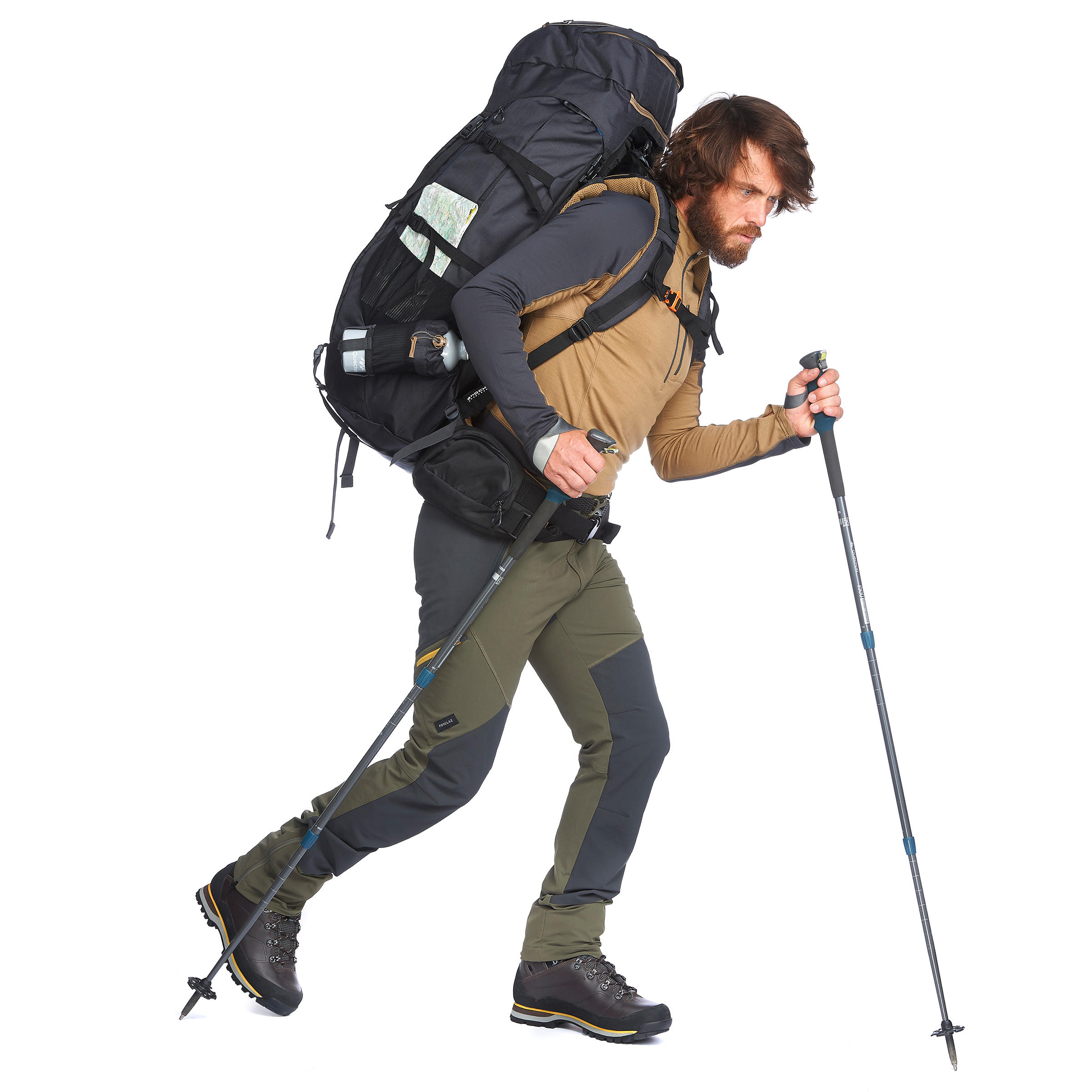 Mens Mountain Trekking Durable 2in1 ZipOff Trousers MT500