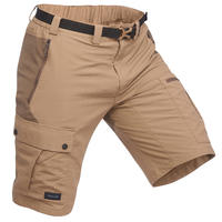 Men's Mountain Trekking Durable Shorts - TREK 500 Brown