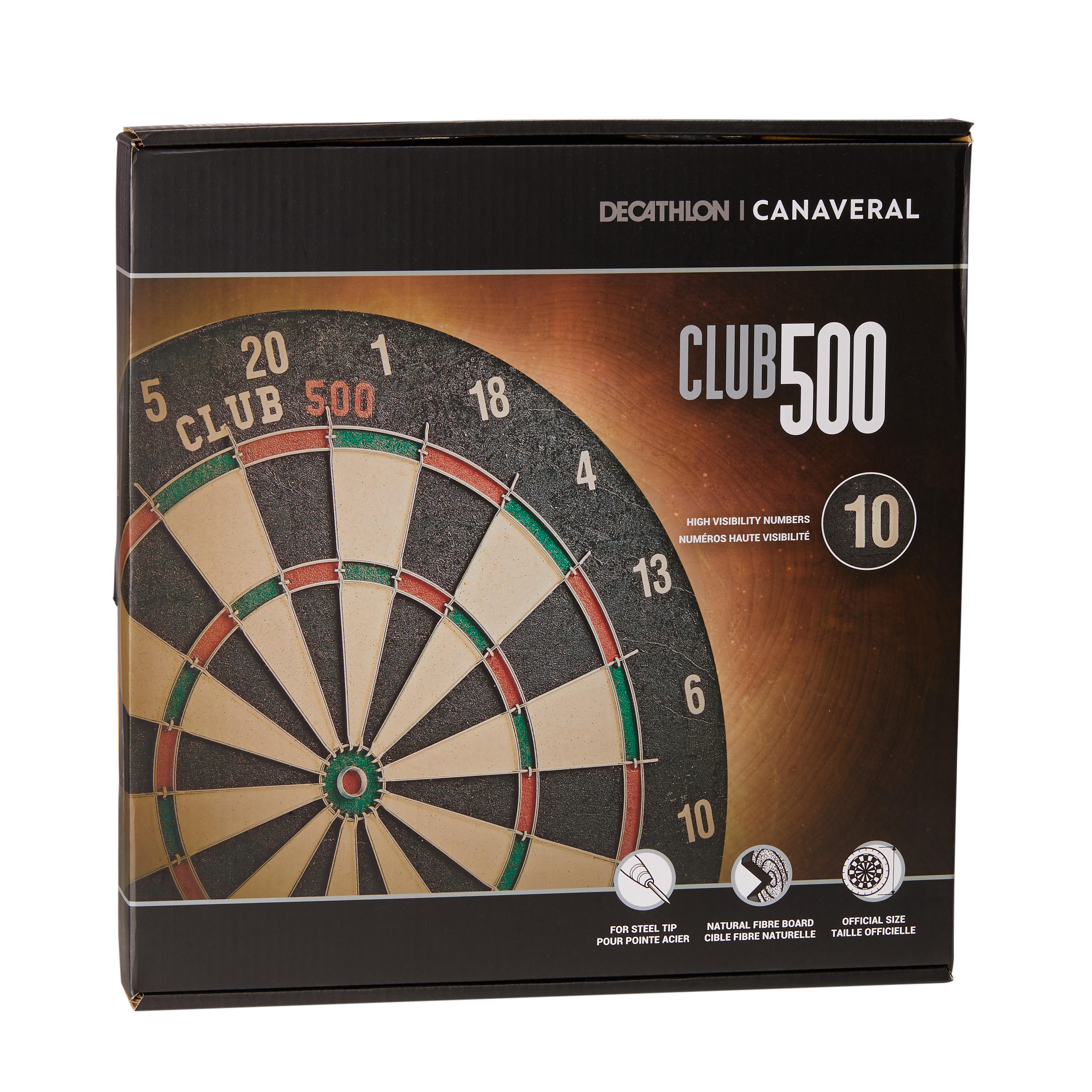 Dartboard Steel Club 500 Traditional Black/Red