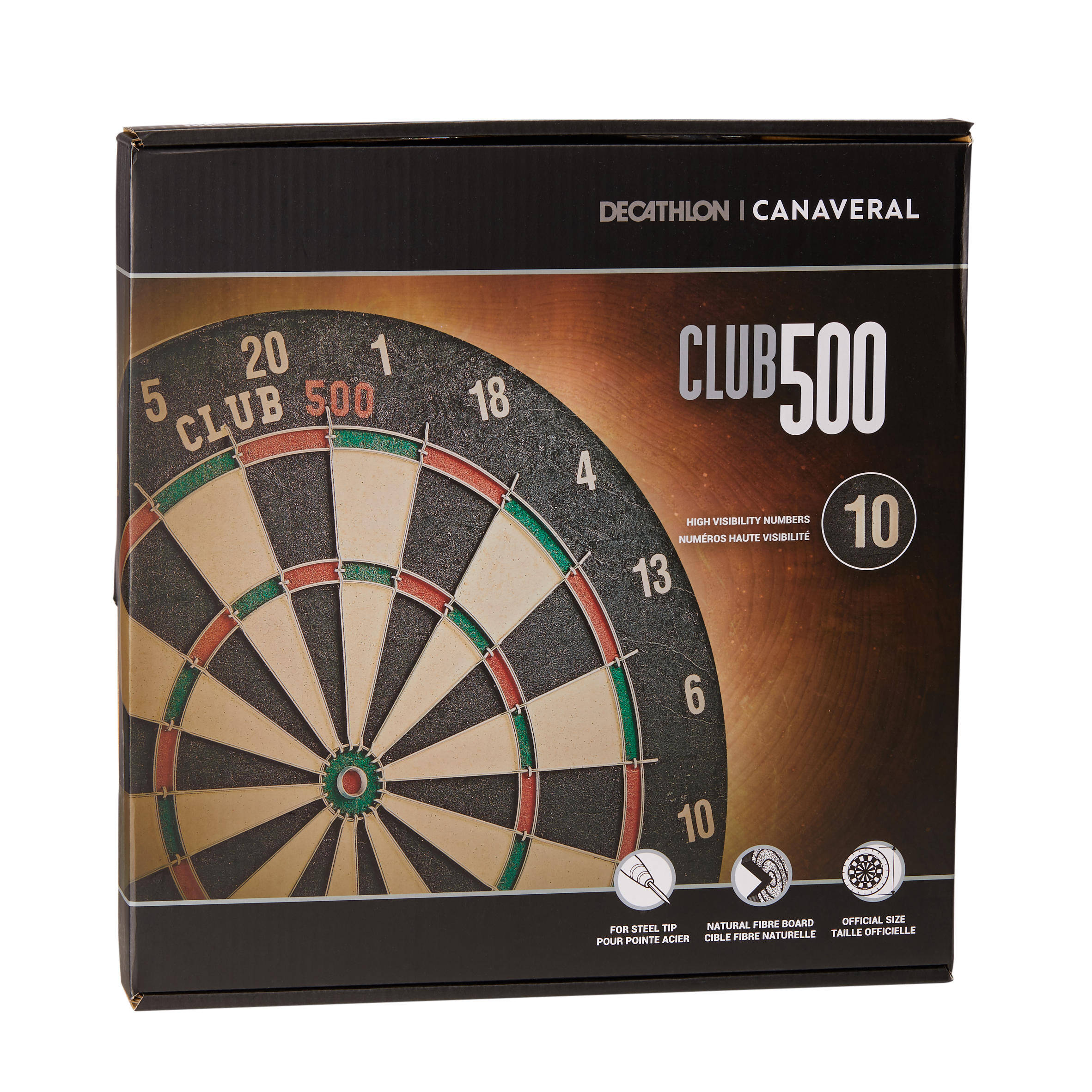 Dartboard Steel Club 500 Traditional Black/Red -  4