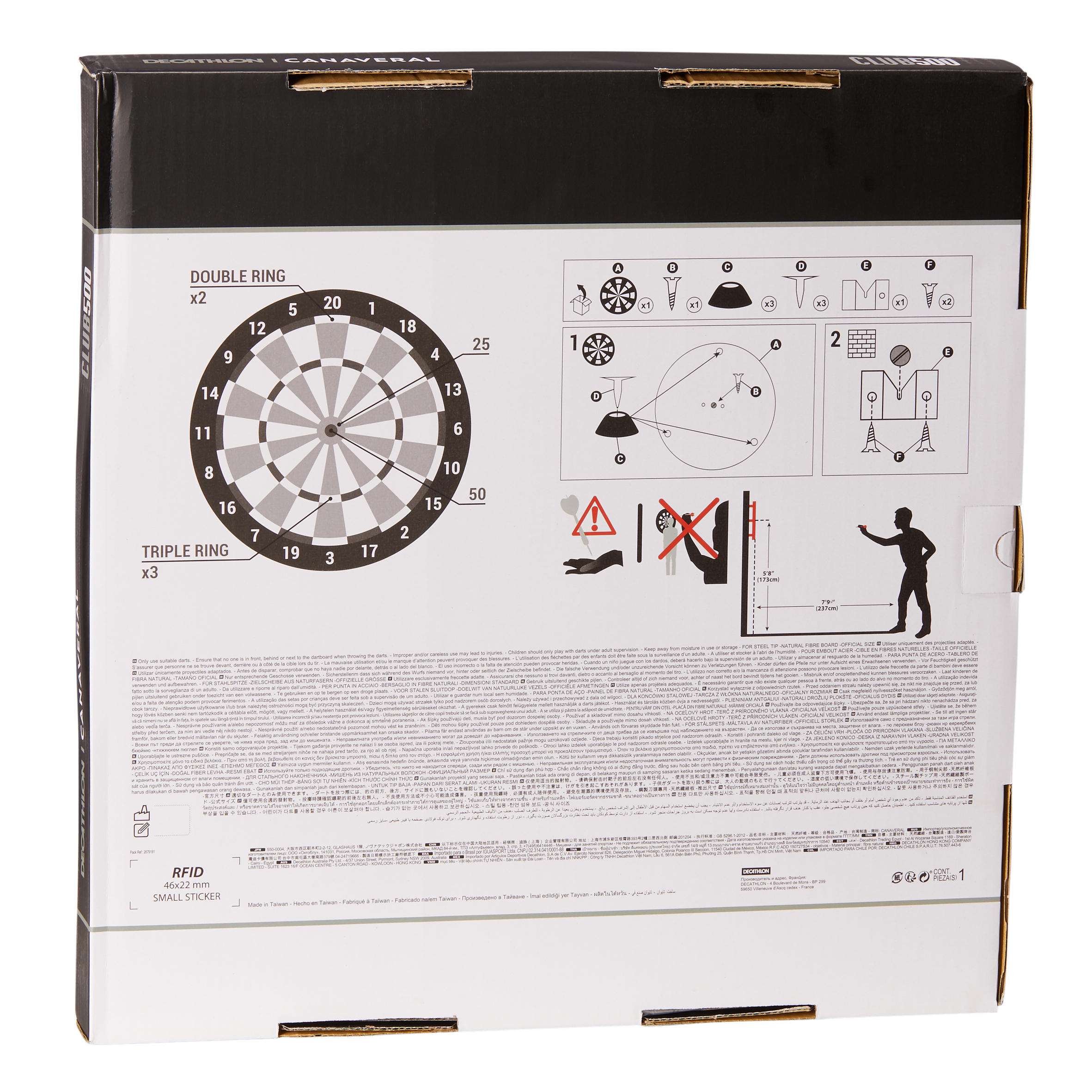 Steel Tip Dartboard - Club 500 - DECATHLON