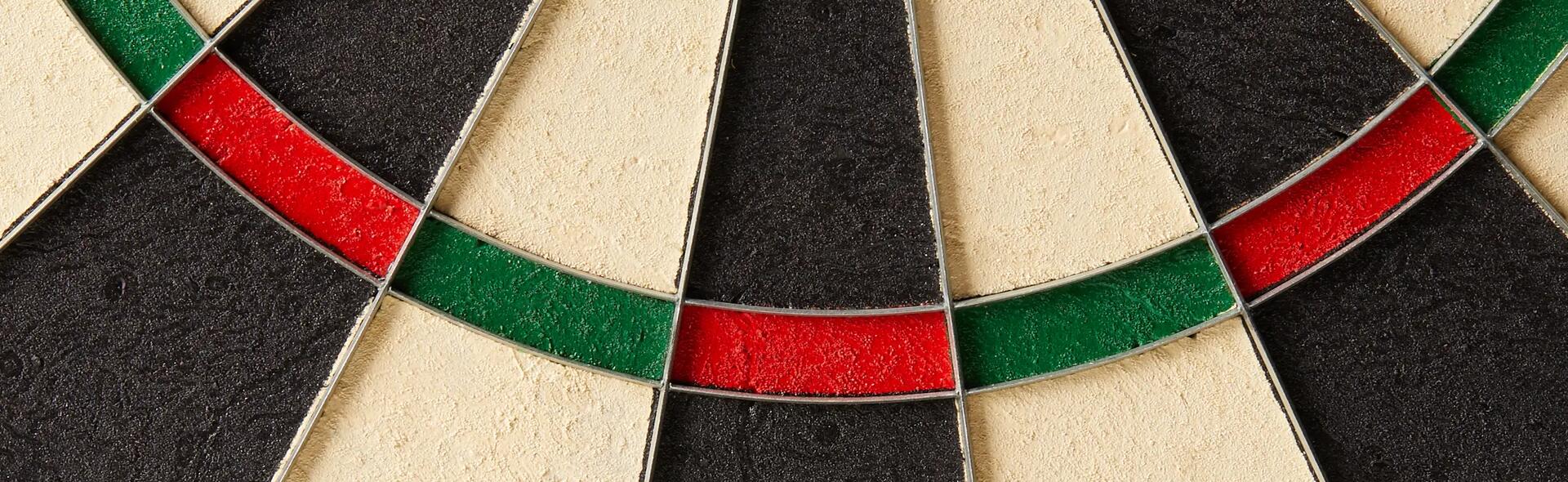 A close up of a Canaveral dart board