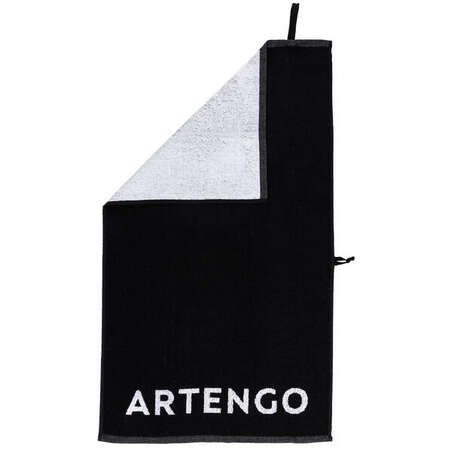 SERVIETTE TENNIS ARTENGO  TS 100 NOIR BLANC