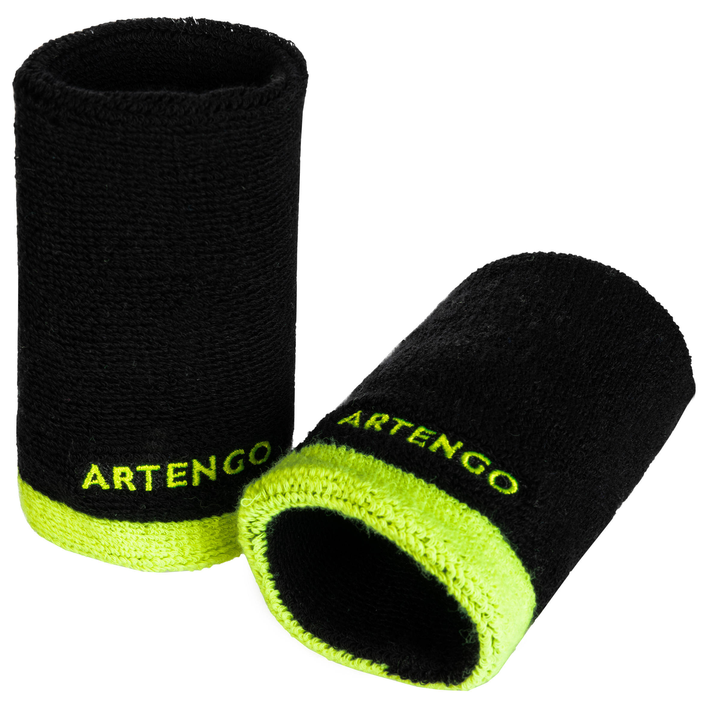Tennis Wristband TP100 XL Black and Yellow -  1