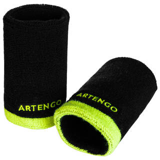 Tennis Wristband TP100 XL Black and Yellow