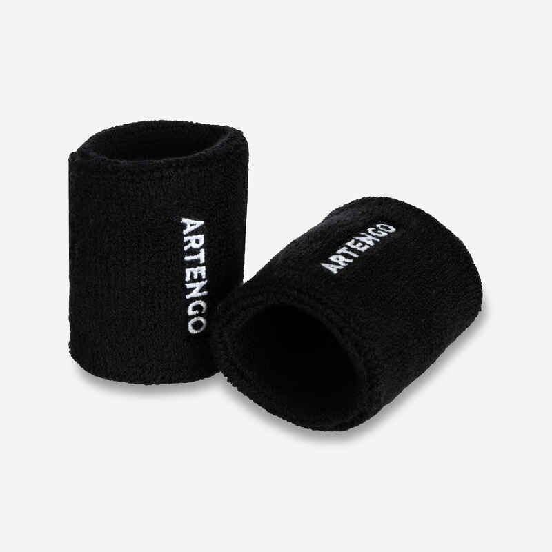 Schweißband TP 100 Tennis Handgelenk schwarz Schweißband TP 100 Tennis Handgelenk schwarz