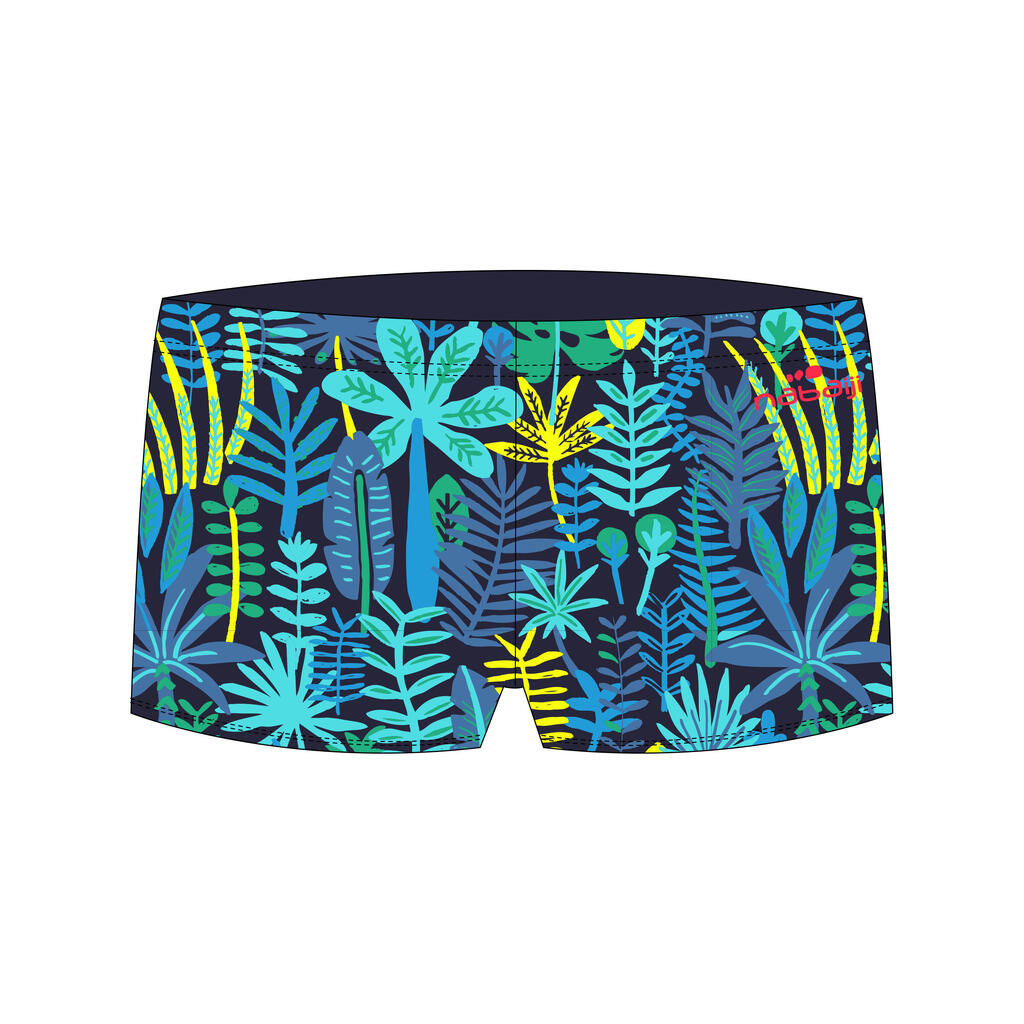 BOXER DE BAIN BEBE / ENFANT BLEU IMPRIME JUNGLE