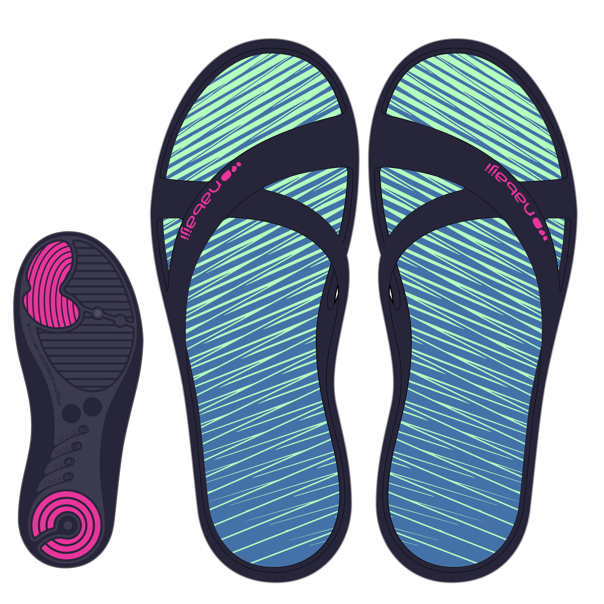 ШЛЕПАНЦЫ ДЛЯ БАССЕЙНА ЖЕНСКИЕ SLAP 500 LAY NABAIJI