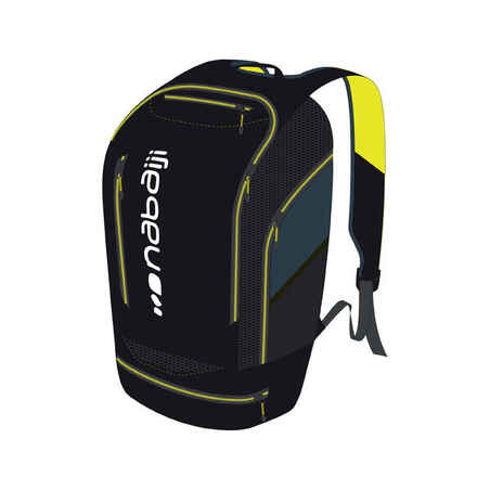 Mochila natación compartimentos 48x28x20 negro/amarillo 27L