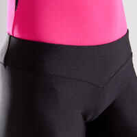 Mallas Short Leggins Deportivo Gimnasia Artística Femenina Domyos 100 Negro Rosa