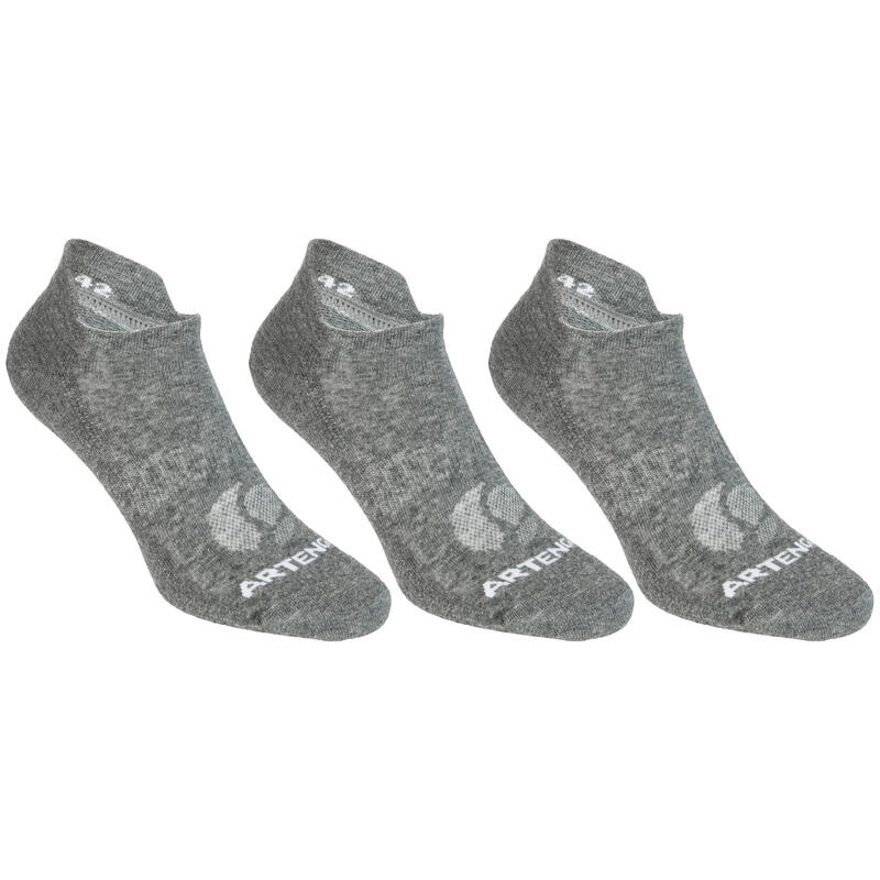 Low Tennis Socks RS 160 Tri-Pack - Grey