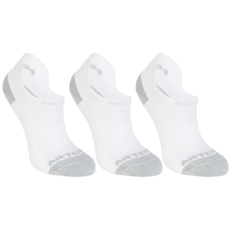 Kids' Low Tennis Socks Tri-Pack RS 500 - White