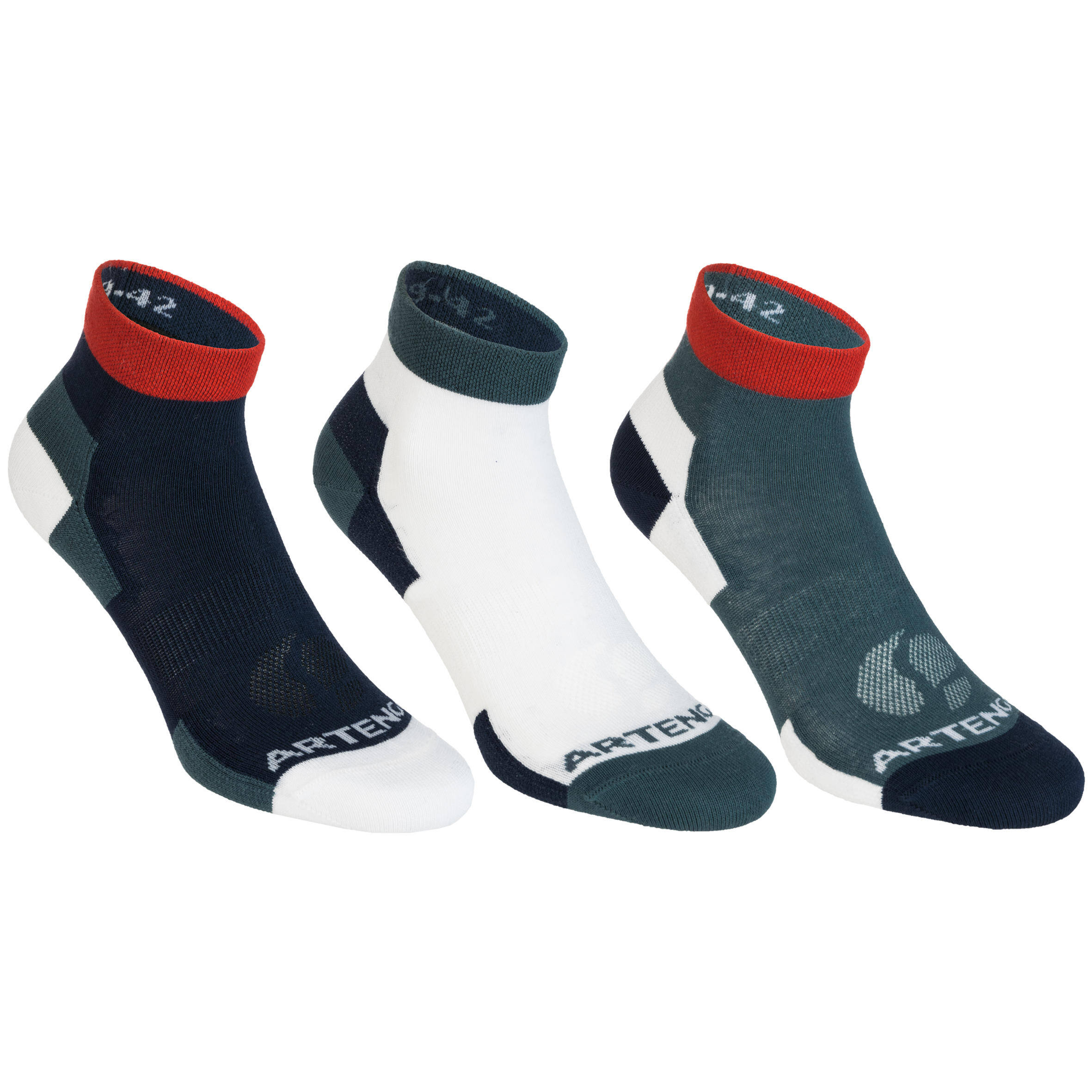 Mid Sport Socks RS 160 Tri-Pack - Grey/White/Red -  1